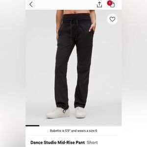 Black Mid-Rise lululemon Dance Studio Pants SHORT